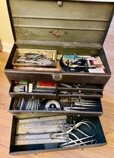 Rare Vintage S-k Machinist Toolbox With Tools Starrett Brown Sharpe Etc 45 Lbs