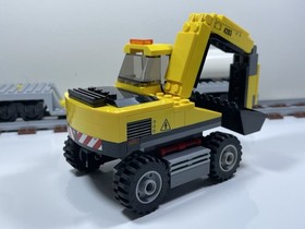 LEGO MOC Train Flatbed Car & Excavator From Set 4203 Town City Trains