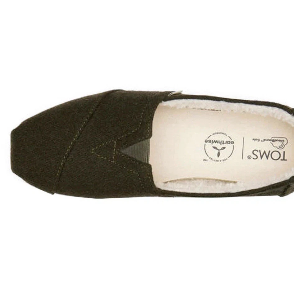 Zapatos planos sin cordones TOMS WMN Alpargata Repreve imitación piel de oveja talla 7,0 bosque profundo EE. UU. Foto 4 de 4