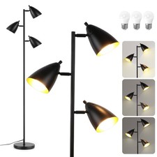 Tree Floor Lamp for Living Room, Industrial 3-Light Standing Lamp with 3 LED ...