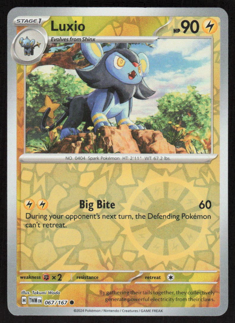Pokemon Luxio Common 067/167 Twilight Masquerade NM
