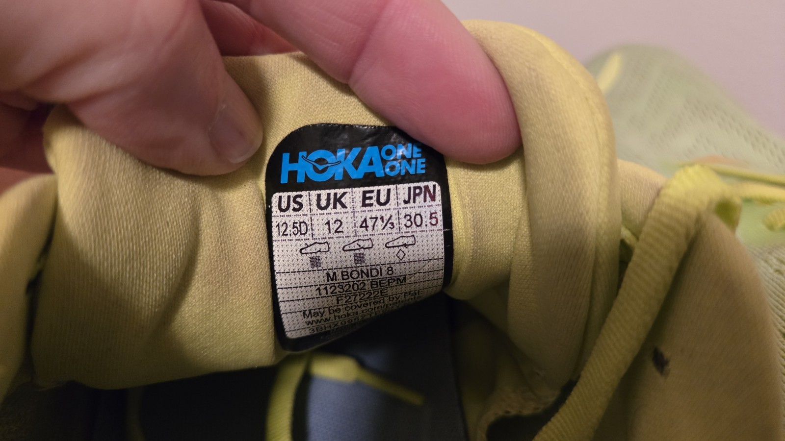 Hoka One One Bondi 8 Yellow Blue ORANGE Running Shoes MENS SZ 12.5 D VERY NICE!  thumbnail 6