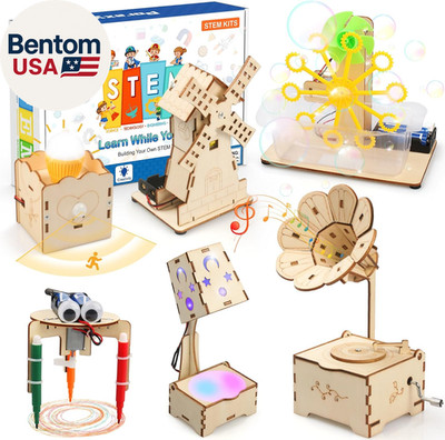 STEM Kits for Kids Age 8-10-12, 6 in 1 Science Kits, Wooden 3D Puzzles, Toys for