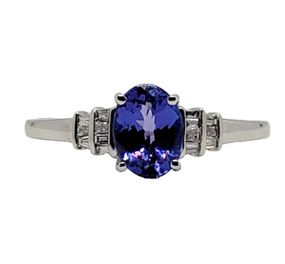 $ 4500 BRANDNEU WUNDERSCHÖNER LIANA 1,5c 18K WEISSGOLD AAAA TANSANIT & DIAMANT RING