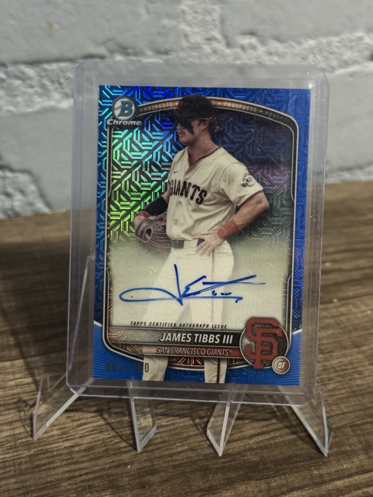 2025 Bowman Chrome  James Tibbs Blue Mojo  Auto /150 Top Prospect