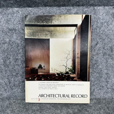 Vintage Architectural Record Magazine March 1967 Pietro Belluschi HOK Schools MC