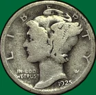 1925-D Mercury Dime Very Good VG Coin #36918