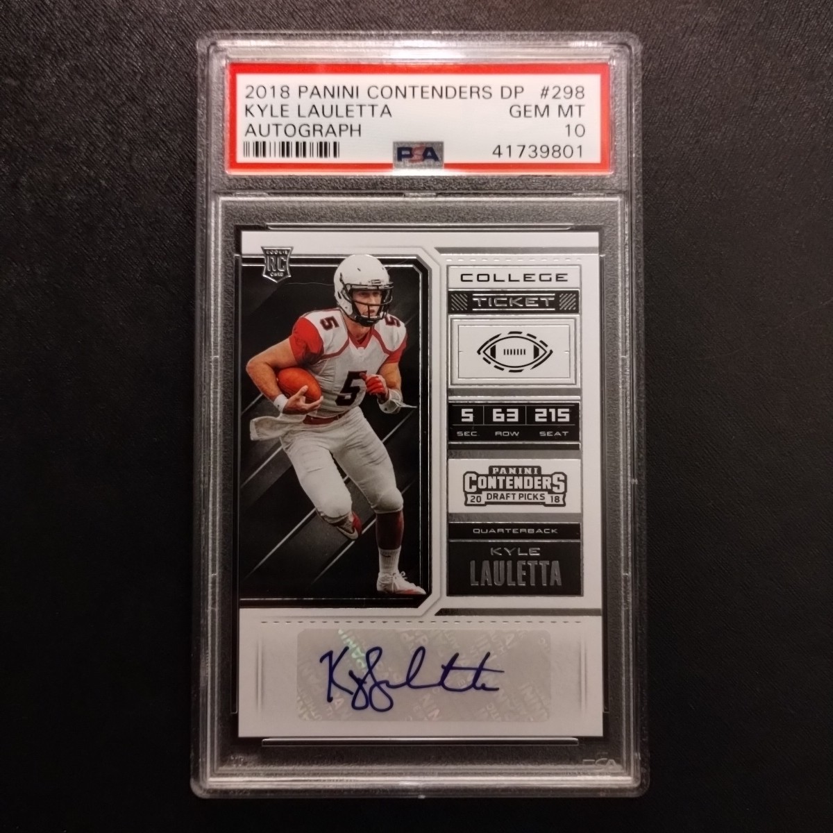 PSA 10 Kyle Lauletta Rookie Auto 2018 Panini Contenders Richmond Giants Maulers