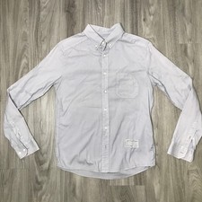 AllSaints Besson Shirt Men Small Gray JacksPlace Collar Long Sleeve Button Patch