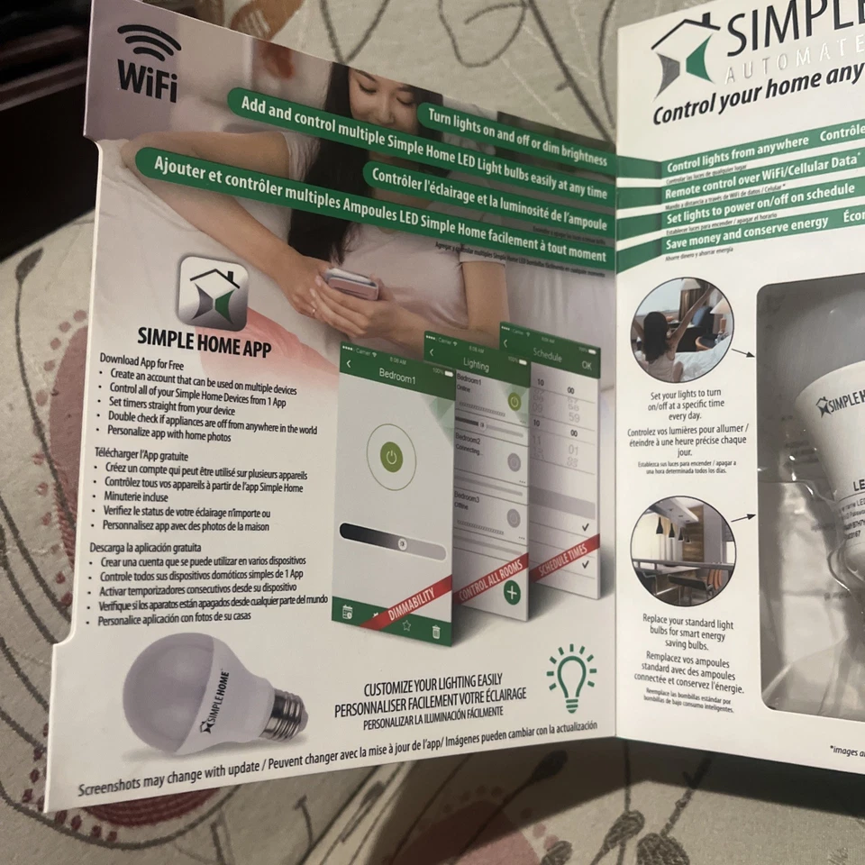 Simple home - Dimmable White Ambiance LED Wi-Fi  Smart Bulb - Single - Sealed - Image 3 of 4