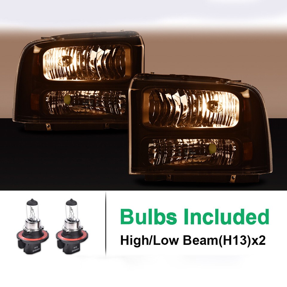 1999 2004 Ford F 250/F 350/F 450/F 550/2000 2004 Excursion Euro Factory Style Headlights With Dual Led C Bar Matte Black Housing Clear Lens