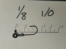 25 1/8oz Round Head Jigs Black Nickel VMC 9147 BN Hooks   1/0   3/0   You Pick