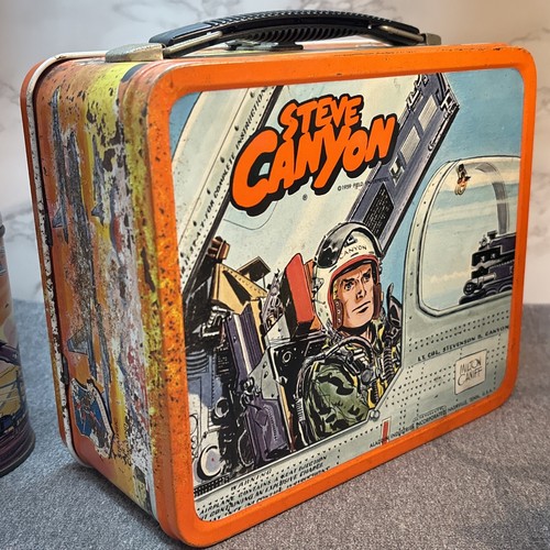 Vintage STEVE CANYON Lunchbox & Thermos - USAF Comics TV (1959) Vintage Lunchbox - Picture 4 of 24