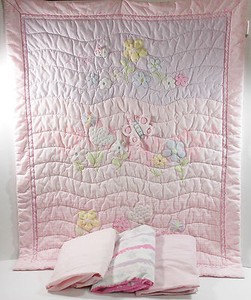 Carters Just One You Crib Comforter Pink W Flowers Butterfly Plus