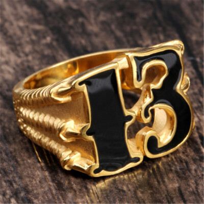 Viking Dragon Claw Number 13 Thirteen Ring Stainless Steel Biker Skull Claw Ring