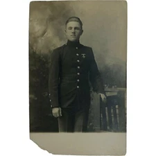 Vintage Postcard, Military Guy, RPPC