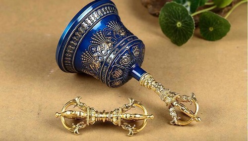 Buddhism gokosho vajra and bell copper Hand-polished Lucky blue - Picture 7 of 11