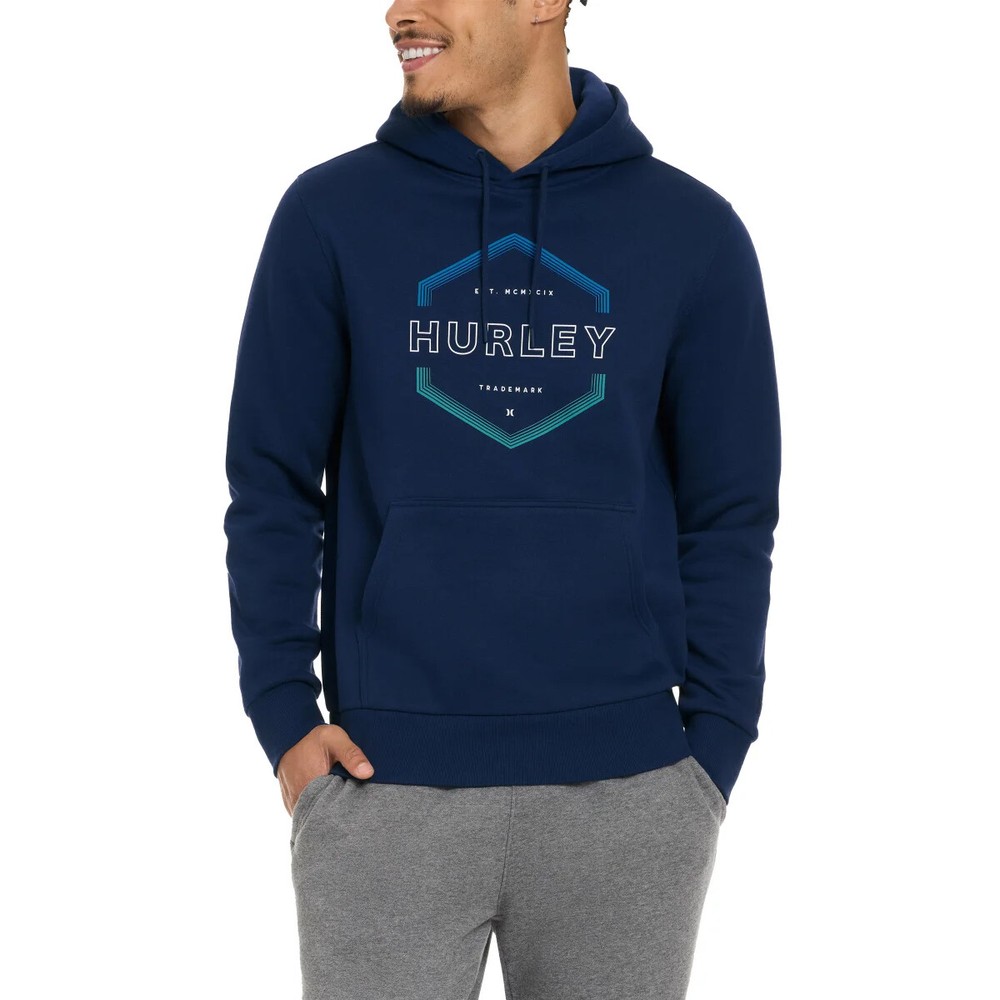 Hurley Mens Graphic Hoodie Comfortable Stylish Pullover Sweatshirt