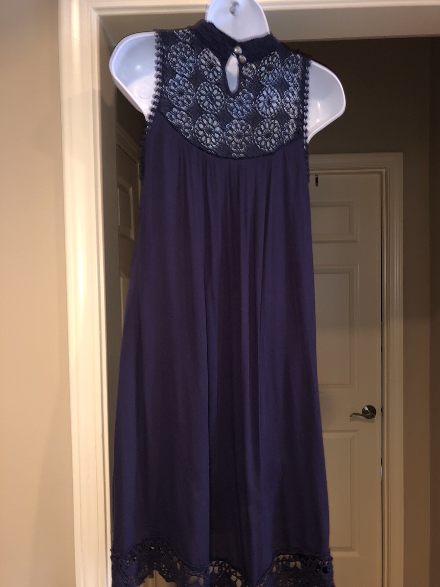 Hint Of Mint Dress Womens Size Medium Black Lace Gauze Lined Sleeveless |  eBay