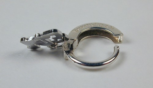 TummyToys® Sterling Silver Navel Belly Ring & 143 = I Love You Charm Free Ship - 第 3/4 張圖片