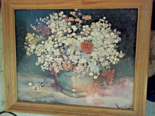 Vincent Van Gogh "Flowers in a Green Pot" Still Life Framed Print 20”x 16”
