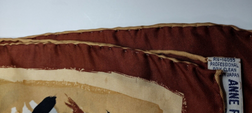 ANNE FOGARTY Abstract ALL SILK Scarf Vintage JAPAN Signature David E. Schwab - Picture 7 of 22