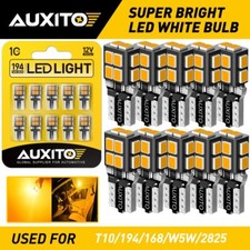 10x Auxito Amber 175 2825 168 194 T10 Led Parking Light Bulbs Super Bright Exv