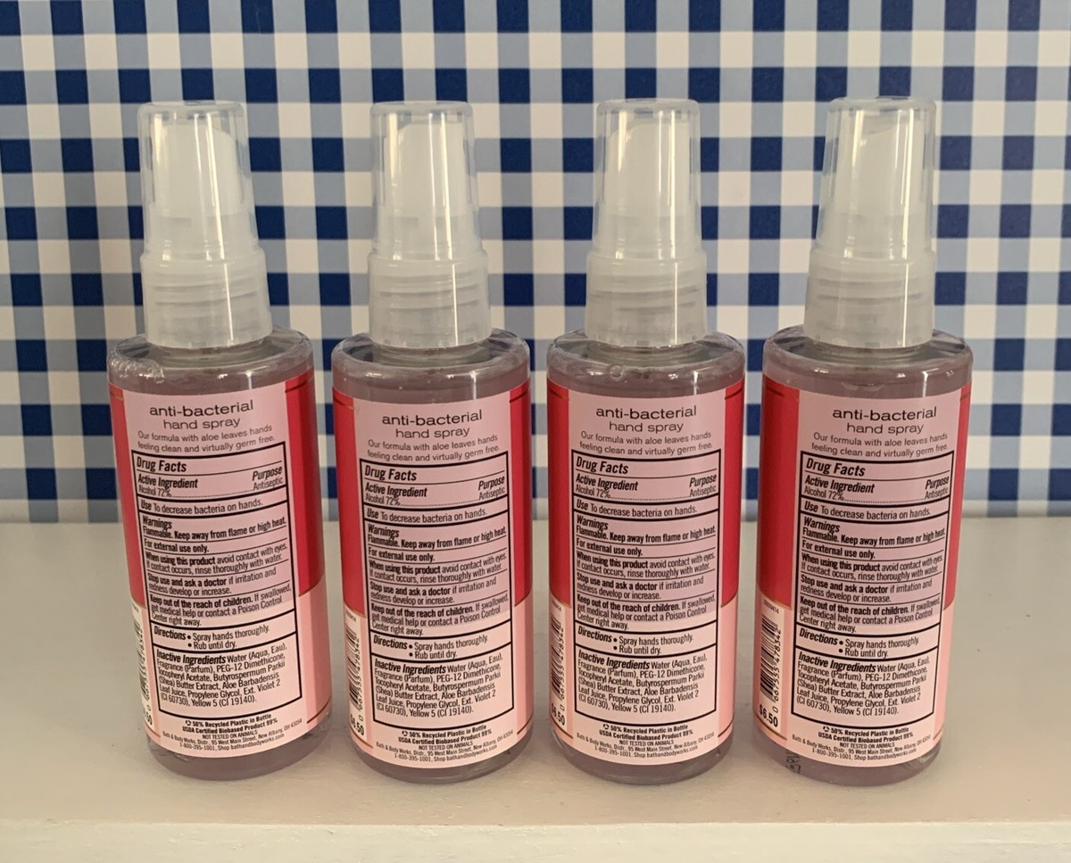 Bath & Body Works 抗菌ハンドスプレー 4種セット 4X ~ Bath & Body Works Anti-Bacterial Hand Spray ~ LARGE