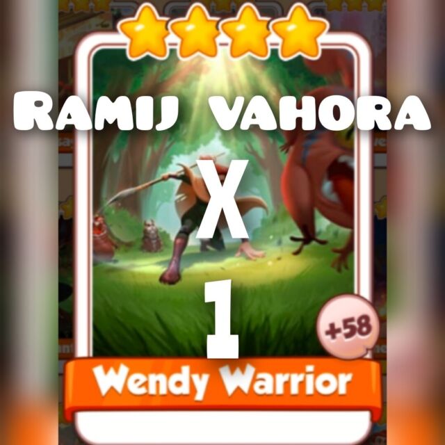 1 x Wendy Warrior ( Apocalypse set ) :- Coin Master Cards :- ( Fastest Sending )