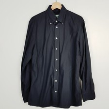 CRANE BROTHERS Sydney Mens Size L / 42 or 16 1/2 Black Long Sleeve Shirt RRP 309
