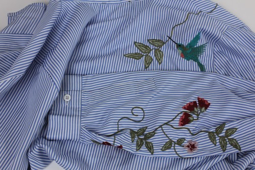 Womens Cameo Rose Shirt Size 14 Embroidered Humming Birds Button Up Article - Picture 12 of 12