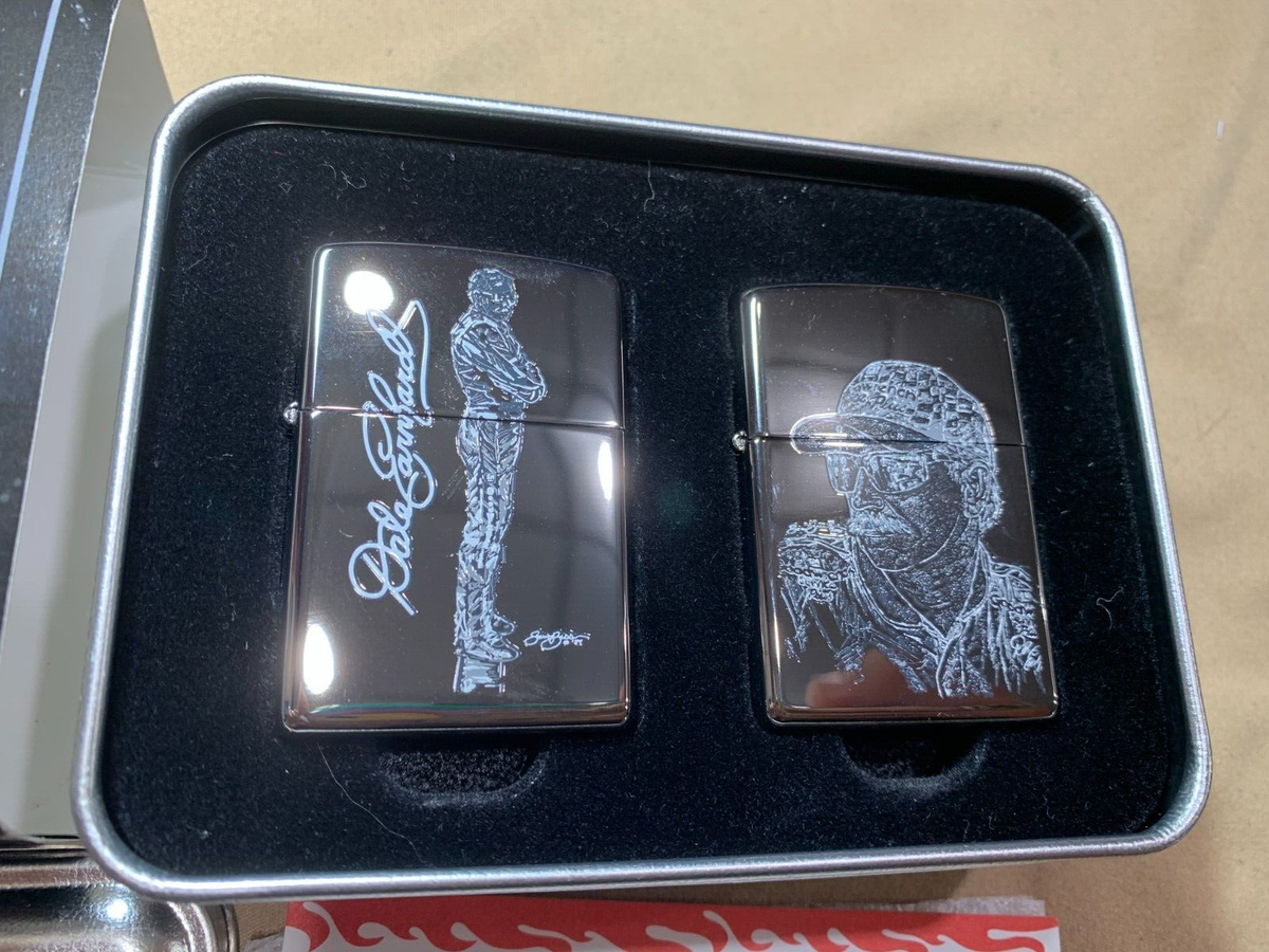 Dale Earnhardt Sr Sam Bass Signed Numbered Zippo Lighter Set 2004