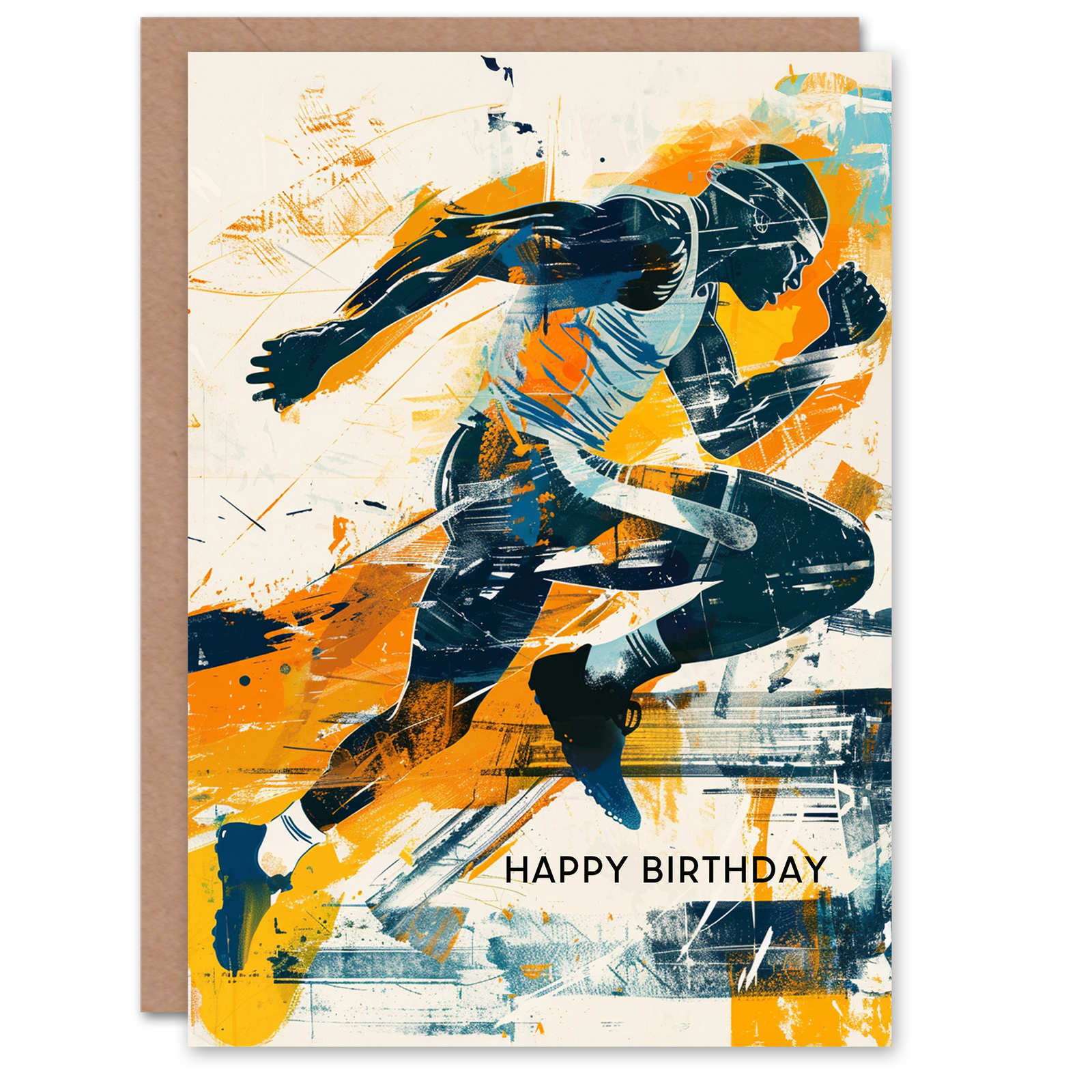 Sport Runner Athlete Culture Grunge Graffiti Birthday Card