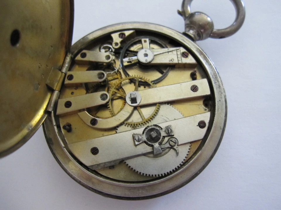 Antiguo reloj de bolsillo Robert Roskell completo joya patente palanca estuche ornamentado funciona Foto 4 de 4