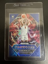 2021-22 Panini Prizm Draft Picks Fireworks Blue Shimmer Evan Mobley #6/13