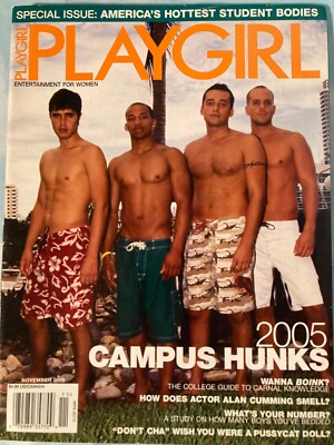 Playgirl Magazine, Nov. 2005, Guys Posing Nude, Women's Interest, Campus Hunks