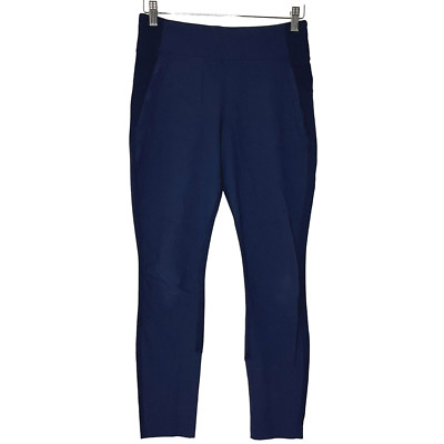 Athleta Highline Hybrid Ankle Tight Women 8 Blue Nylon Stretch Zip Pockets Hike