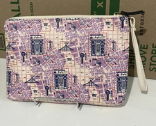 NEIMAN MARCUS Dallas Tx Map Wristlet Clutch Bag Multicolor New with/out Tag