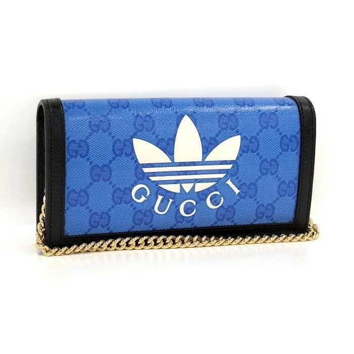 GUCCI × Adidas chaîne portefeuille sac bandoulière bandoulière GG cuir suprême avec B authentique