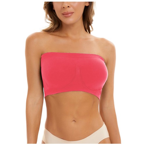 Women Plus Size Strapless Bra Bandeau Tube Padded Top Stretchy Yoga Sports Bra - Picture 39 of 42