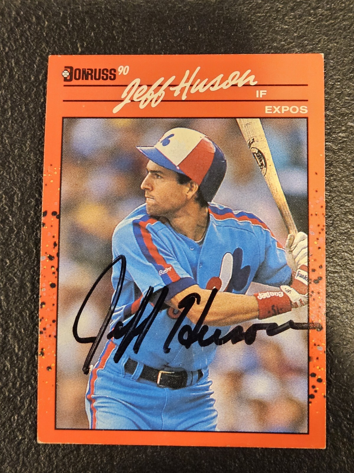 Jeff Huson Signed 1990 Donruss #693 Card Montreal Expos Auto AU