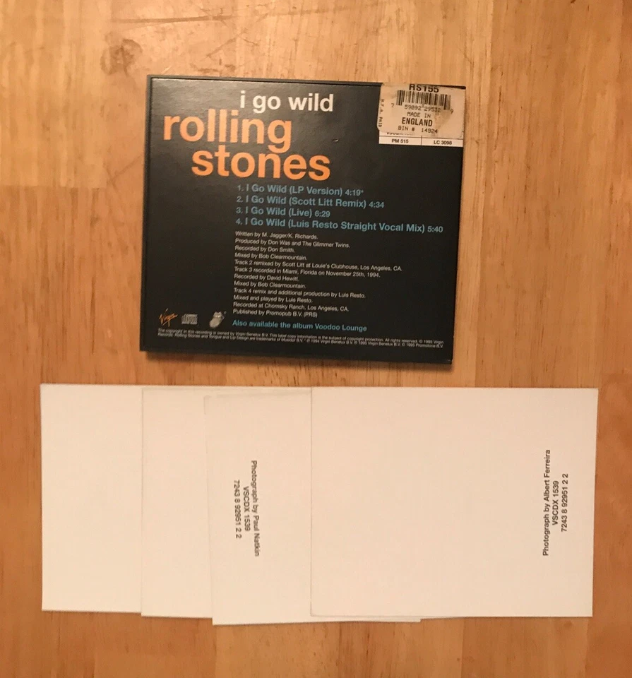 Rolling Stones I Go Wild UK CD Single With 4 Postcards See Pics! - Image 2 of 4