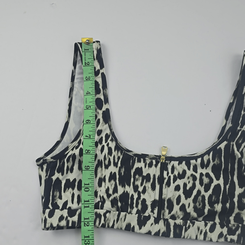 Varley Animal Print Bikini Top Front Zipper Size Large - Picture 8 of 8