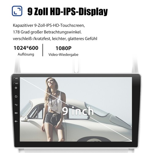 9" Autoradio für Peugeot 307 02-2013 Android 12 Carplay GPS Navi RDS +MIK Kamera - Bild 5 von 13