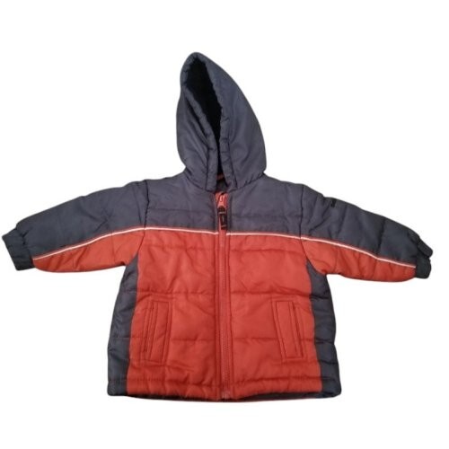 * Parka de invierno acolchada con capucha gris y naranja OSH KOSH niños 12 meses - Imagen 1 de 5