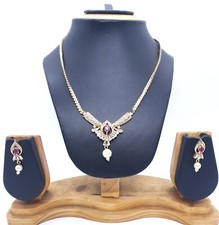 Indian Artificial Bollywood Traditional Ethnic CZ Ad Mangalsutra Pendent Set