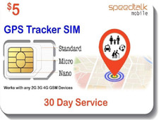 GSM SIM Card for GPS Trackers, Speedtalk Mobile, Works with 2G,3G,4G, 30 Day