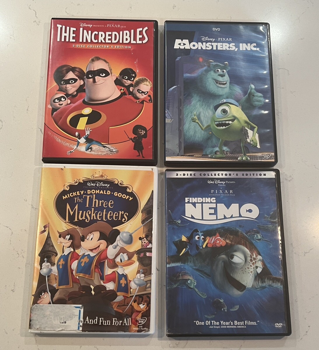 Disney 5 DVD 8-Disc Lot Nemo & Incredibles, Lady & Tramp, Monsters