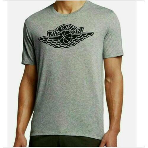 Nike Jordan Wings Logo T-Shirt Heather Grey/Black Men's 2XL BNWT FREE  SHIPPING