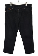 Jeans Wrangler Texas Pour Homme W39/L29 Noir Zip Fly Regular Fit Denim Foncé